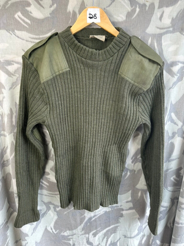 Echter Pullover aus schwerem Jersey für Herren der britischen Armee in Olivgrün, Größe 1 – Brustumfang 76,2 cm 