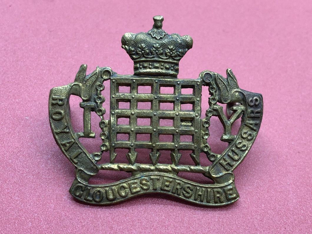 Original WW1 British Army Royal Gloucestershire Hussars Cap Badge