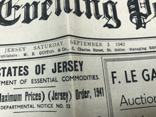 Load image into Gallery viewer, Original WW2 British Newspaper Channel Islands Occupation Jersey -September 1942
