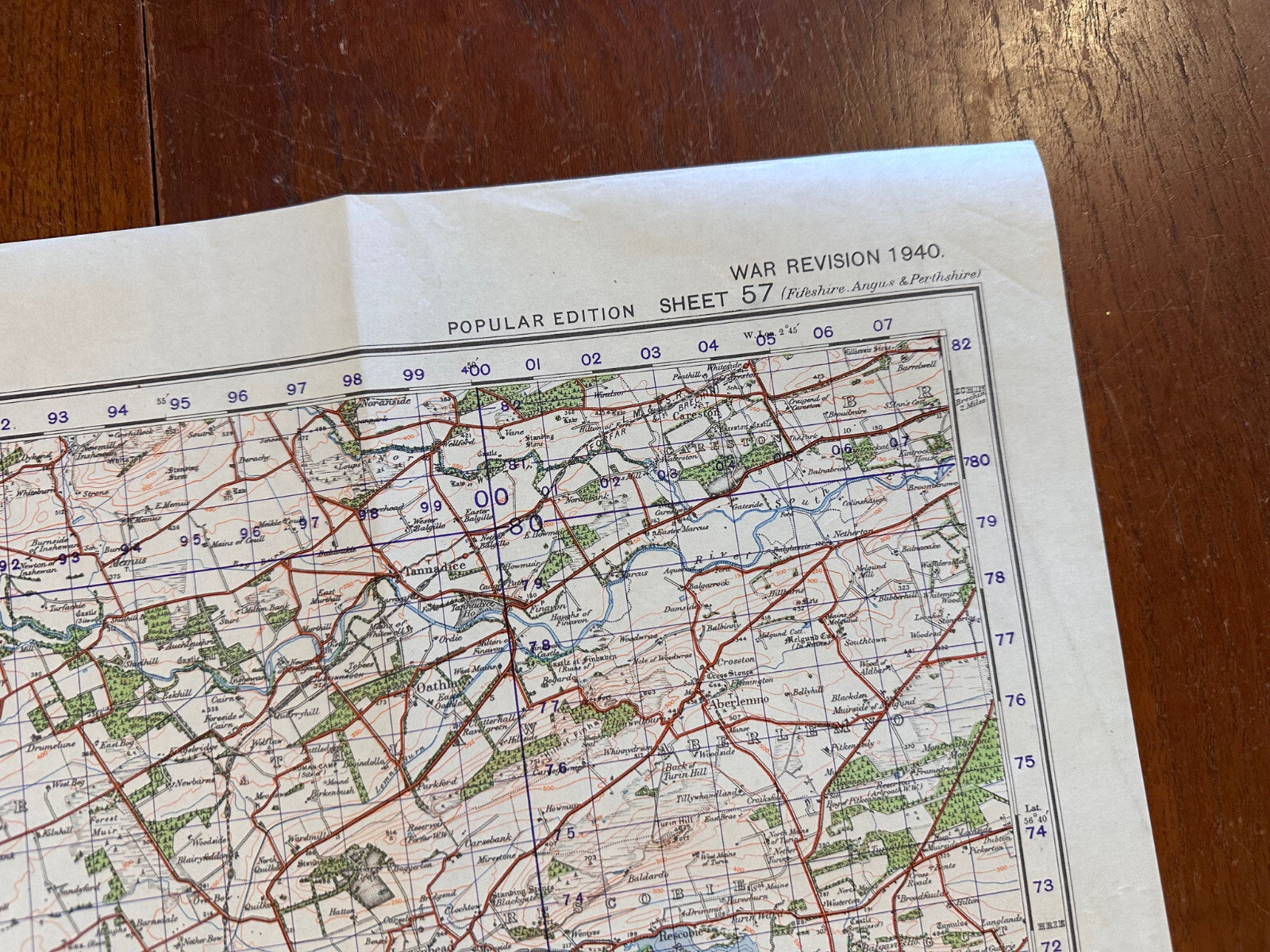 Original WW2 British Army GSGS Map of Scotland - Forfar & Dundee - The Militaria Shop