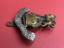 Load image into Gallery viewer, Original WW2 British Army Kings Crown Cap Badge - The Royal Dragoons Regiment
