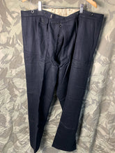 Load image into Gallery viewer, New Old Stock - Genuine British Civil Defence Serge Blue Trousers 42&quot;/43&quot; Waist
