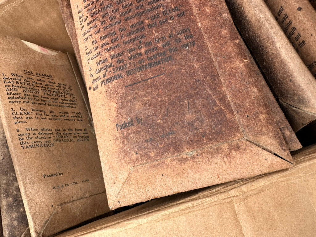 Original WW2 Dated British Army Anti-Gas Eyeshields - From Original Packaging - The Militaria Shop