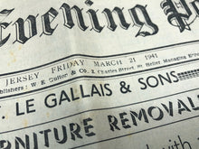 Load image into Gallery viewer, Original WW2 British Newspaper Channel Islands Occupation Jersey - March 1941
