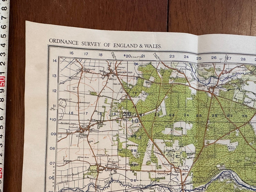 Original WW2 British Army GSGS Os Map of Great Britain - Thetford - The Militaria Shop