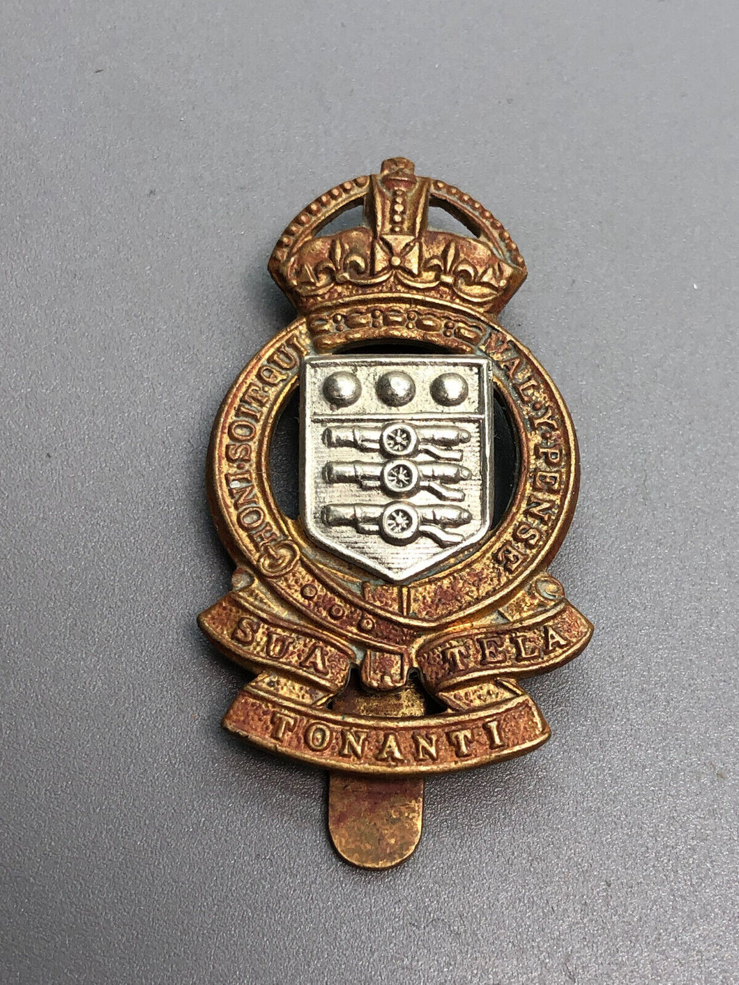 Original British Army WW2 RAOC Royal Army Ordnance Corps Cap Badge