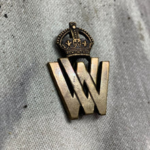 Load image into Gallery viewer, Original WW1 British Issue &#39;WV&#39; Women&#39;s Voluntary War Work Badge by J.R. Gaunt
