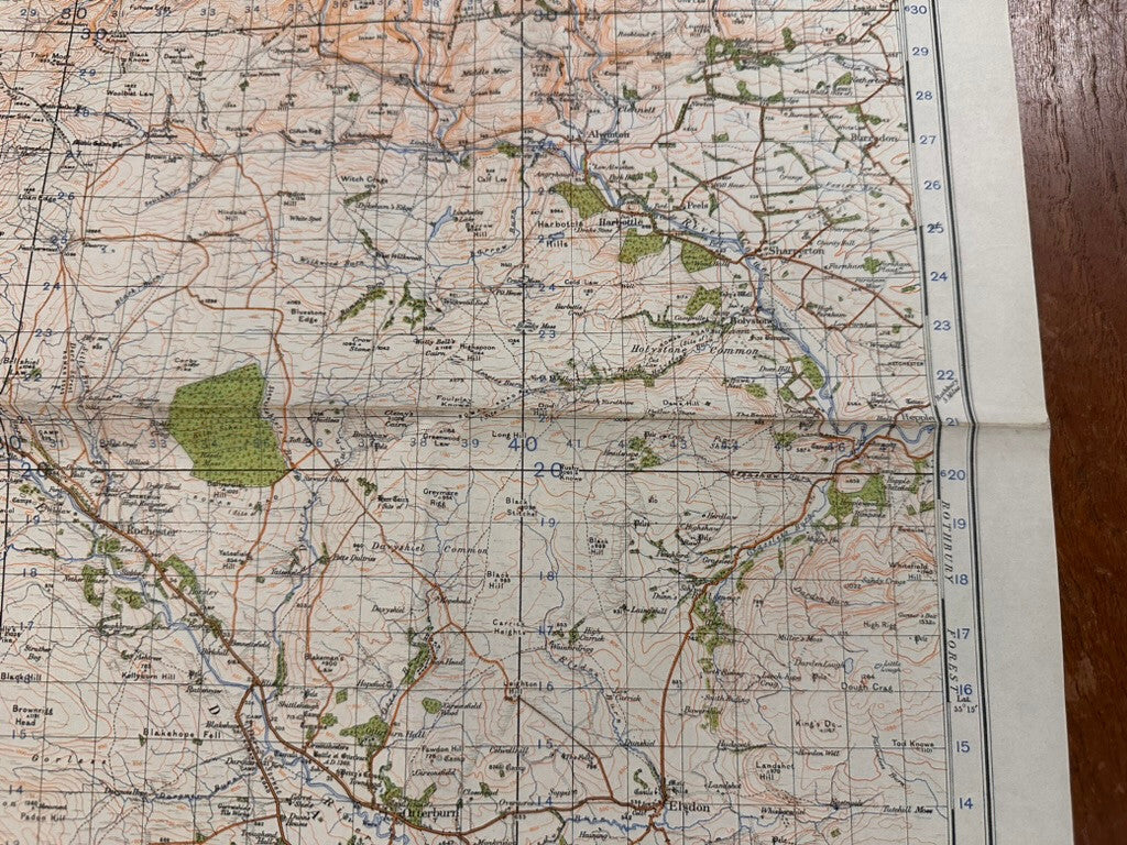 Original WW2 British Army GSGS Map of Scotland - The Cheviot Hills - The Militaria Shop