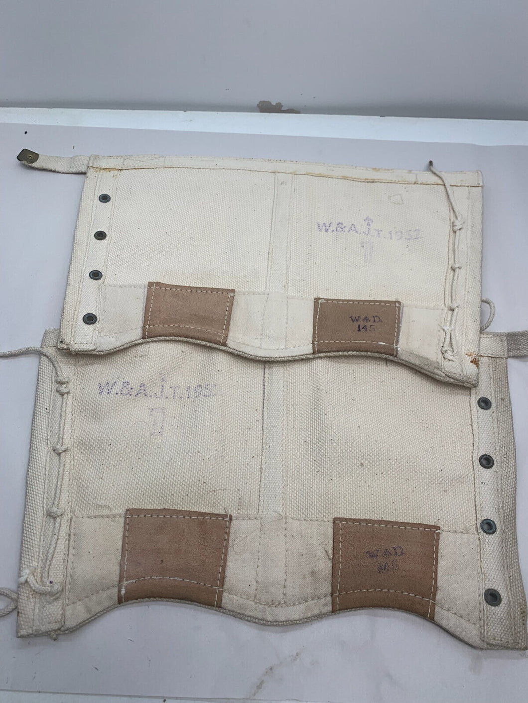 Original British Army / Royal Navy White 37 Pattern Spats / Gaiters- Well Marked