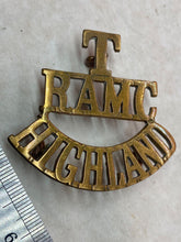 Load image into Gallery viewer, Original WW1 Royal Army Medical Corps Highland Territorial Shoulder Title

