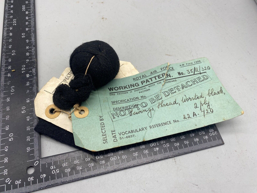 Original Sample Pattern of RAF Royal Air Force Sewing Thread with Label