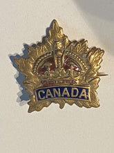 Load image into Gallery viewer, Original WW1 / WW2 Canadian Army, Gilt &amp; Enamel Sweetheart Brooch
