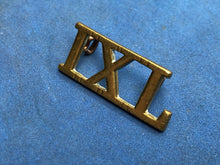 Load image into Gallery viewer, Original WW2 Brass British Army Shoulder Title - 9th Lancers
