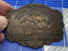 Load image into Gallery viewer, Interesting Large Metal Livingstone Wells &amp; Co Belt Buckle
