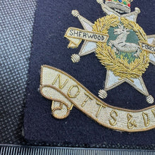 Load image into Gallery viewer, British Army Bullion Embroidered Blazer Badge - Notts &amp; Derby Sherwood Foresters
