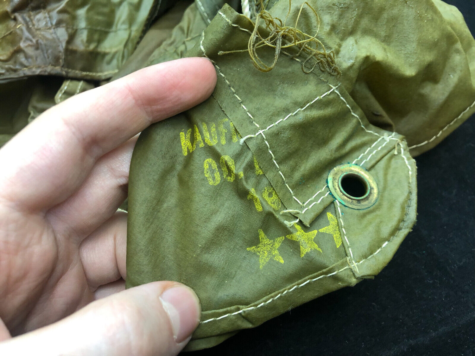 Original WW2 Canadian Army Camouflaged Smock Anti-Gas Hood - The Militaria Shop
