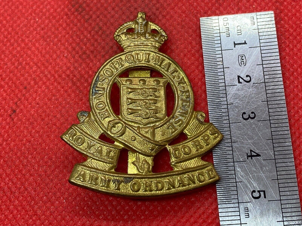 Original WW1/ WW2 British Army The Royal Army Ordnance Corps Cap Badge