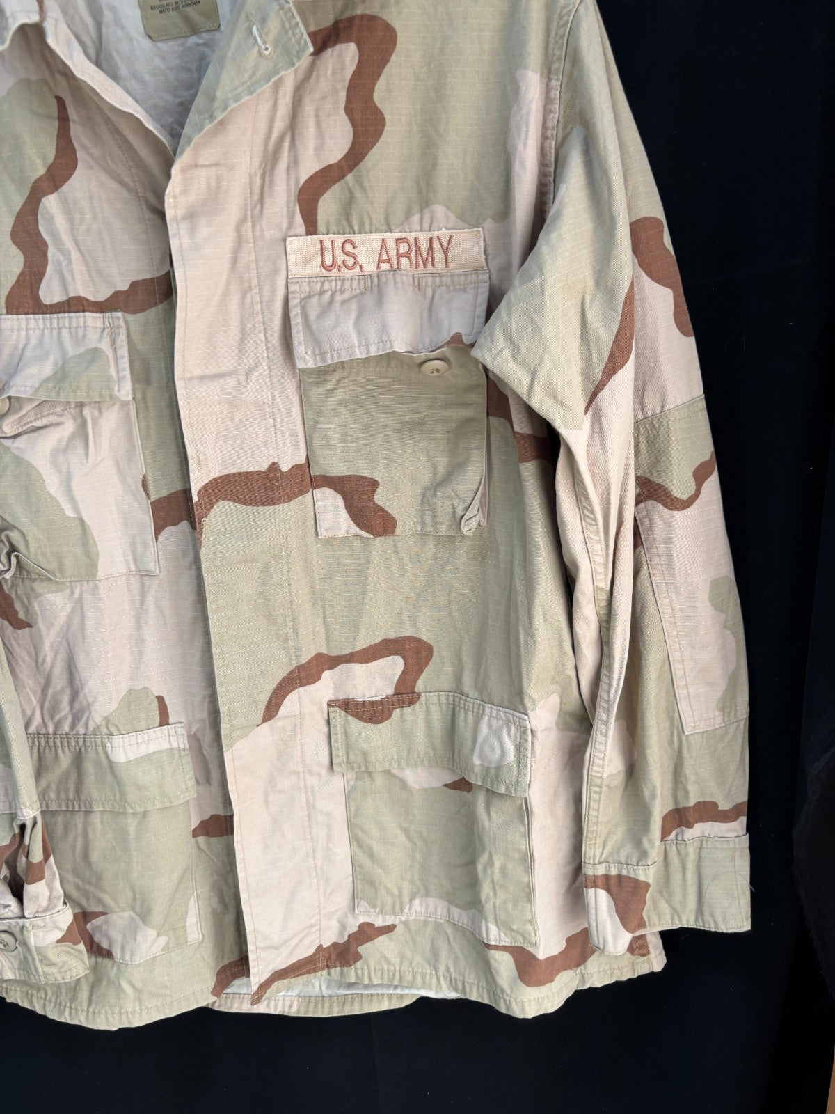 Gulf War US Army DCU Camouflaged Combat Field Coat/Jacket - Large/ Long - The Militaria Shop