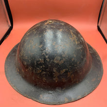 Load image into Gallery viewer, Original WW2 Mk1* British Army Brodie Combat Helmet &amp; Liner Set with Chinstrap
