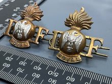 Load image into Gallery viewer, Original WW1 / WW2 British Army Royal Irish Fusiliers Brass Collar Badges
