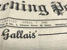 Load image into Gallery viewer, Original WW2 British Newspaper Channel Islands Occupation Jersey - April 1942
