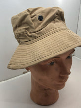 Load image into Gallery viewer, British Jungle Tropical Khaki Bush Hat 1954 Size 5 1/2 - Similar to 1944 Pattern
