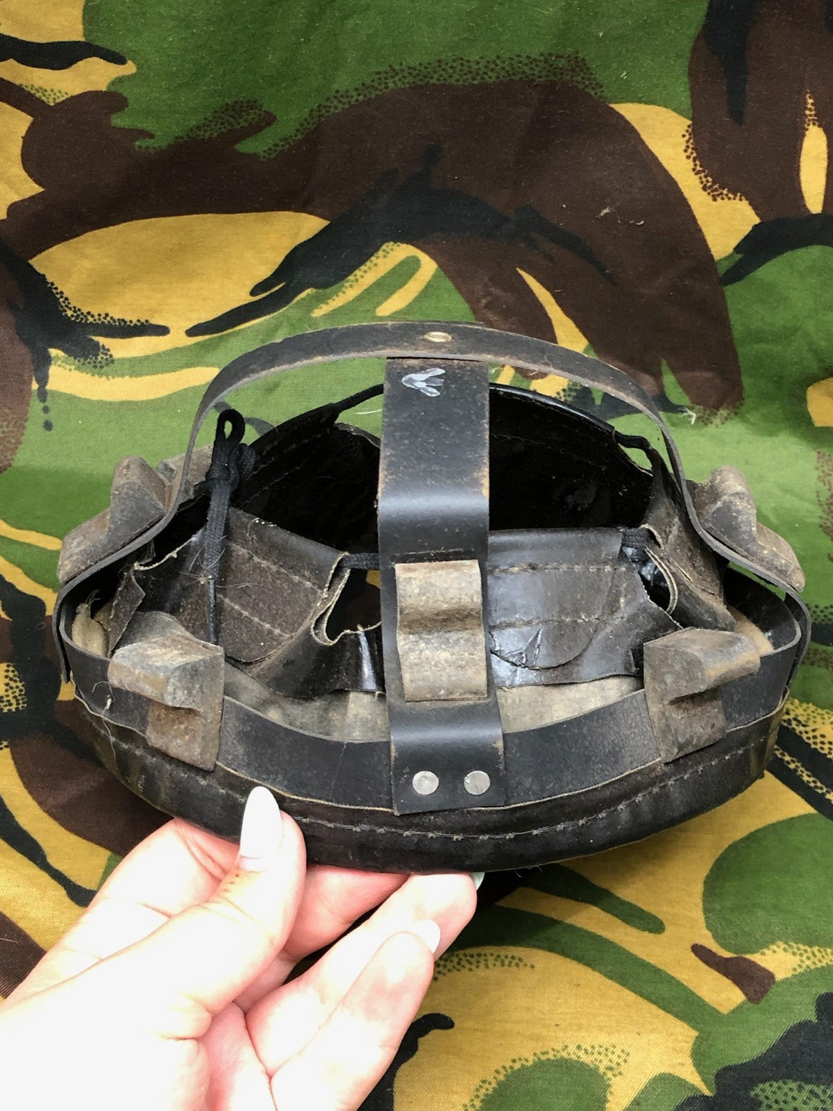 Original British Army Helmet Liner - Size 6 1/2 - Ideal for WW2 Helmet - The Militaria Shop