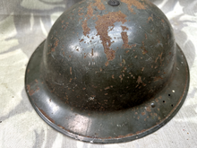 Load image into Gallery viewer, Original WW2 Mk2 British Home Front Civil Defence Helmet &amp; Liner Set
