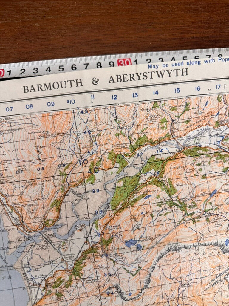Original WW2 British Army GSGS OS Map of England & Wales - Barmouth Aberystwyth - The Militaria Shop