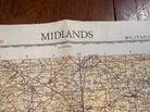 Original WW2 British Army RAF Navy Base Map of England - The Midlands Birmingham - The Militaria Shop
