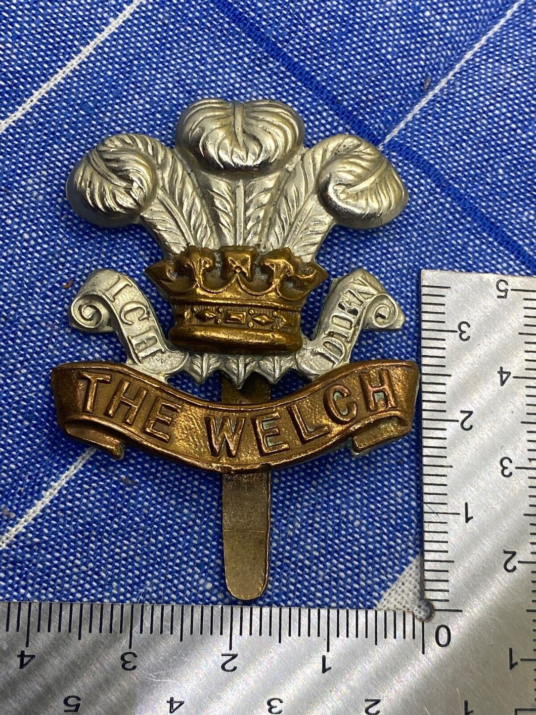 Original WW1 / WW2 British Army The Welsh Regiment Cap Badge