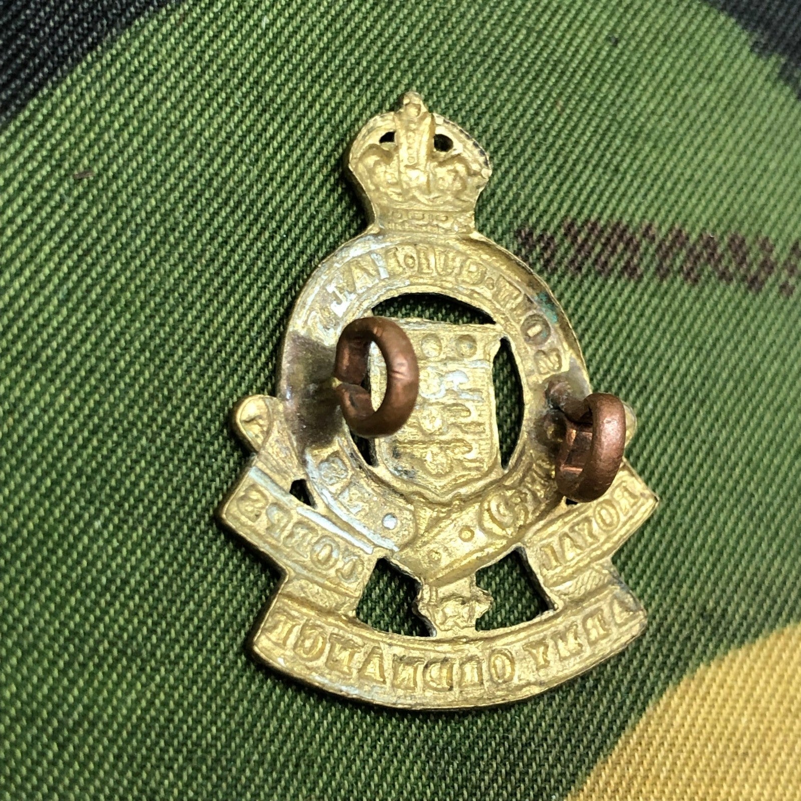 Original British Army WW2 Collar Badge - Royal Army Ordnance Corps RAOC - The Militaria Shop