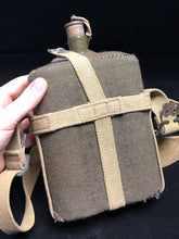 Load image into Gallery viewer, Original WW2 British Army 37 Pattern Water Bottle Set - Strap, Carrier &amp; Bottle
