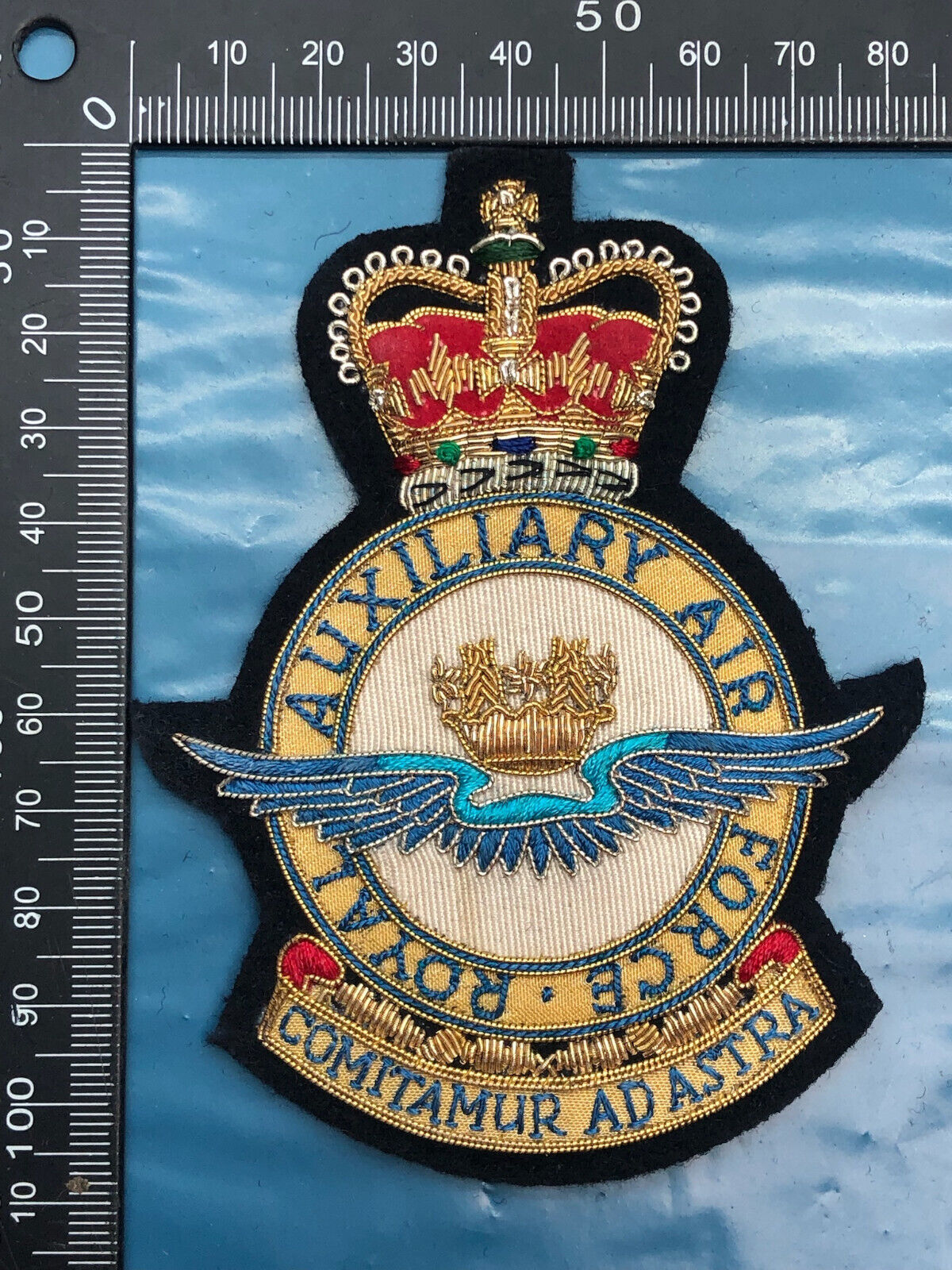 British Army Bullion Embroidered Blazer Badge - Royal Auxilliary Air Force - The Militaria Shop