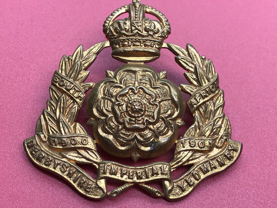 WW2 British Army Derbyshire Imperial Yeomanry Cap Badge