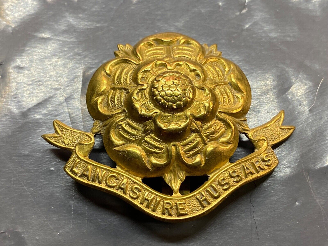 Original British Army WW1  Lancashire Hussars Regiment Cap Badge