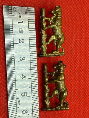 2 Original British Army WARWICKSHIRE YEOMANRY Collar Badges