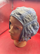 Load image into Gallery viewer, Original Royal Air Force RAF Cold War Period G Type Blue Canvas Flying Helmet.

