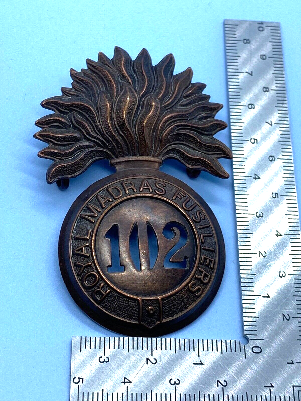 Original British Indian Army 102nd Battalion - Royal Madras Fusiliers Badge - The Militaria Shop