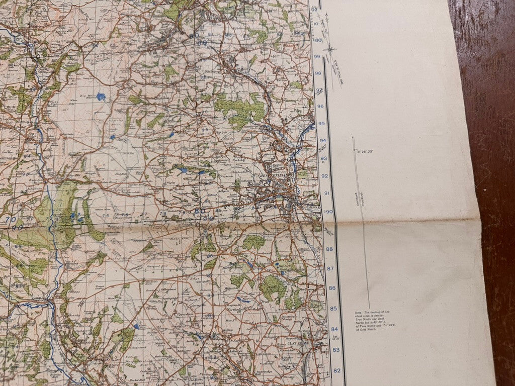 Original WW2 British Army GSGS OS Map of England - Buxton & Matlock - The Militaria Shop