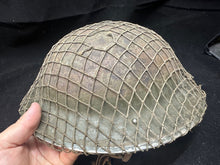 Load image into Gallery viewer, Original WW2 British Army Combat Helmet Complete with Liner &amp; Camouflage Net
