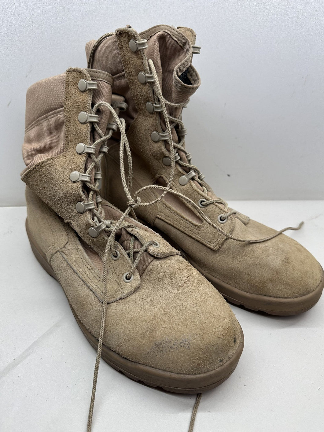British Army Surplus Brown Leather Combat Boots - Belleville - Size UK 8 W - The Militaria Shop