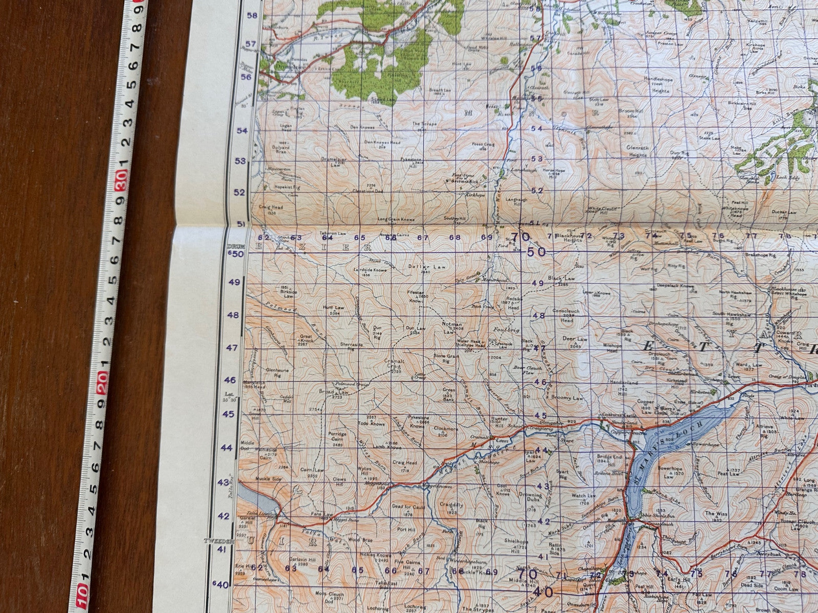 Original WW2 British Army GSGS Map of Scotland - Peebles & Galashiels - The Militaria Shop