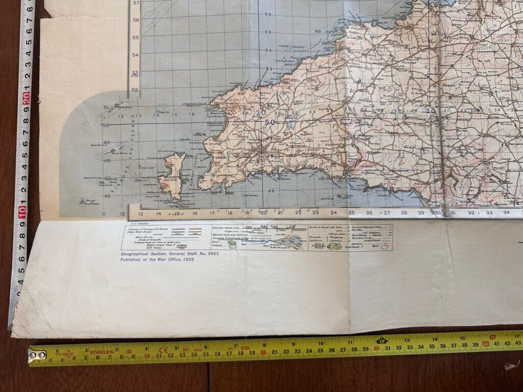 Original WW2 British Army OS Map of Great Britain - St David's & Cardigan - The Militaria Shop