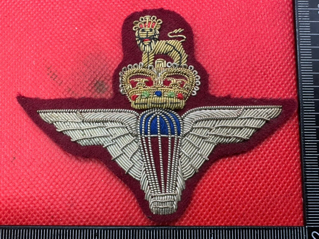 British Army Bullion Embroidered Blazer Badge - Parachute Regiment -Queens Crown