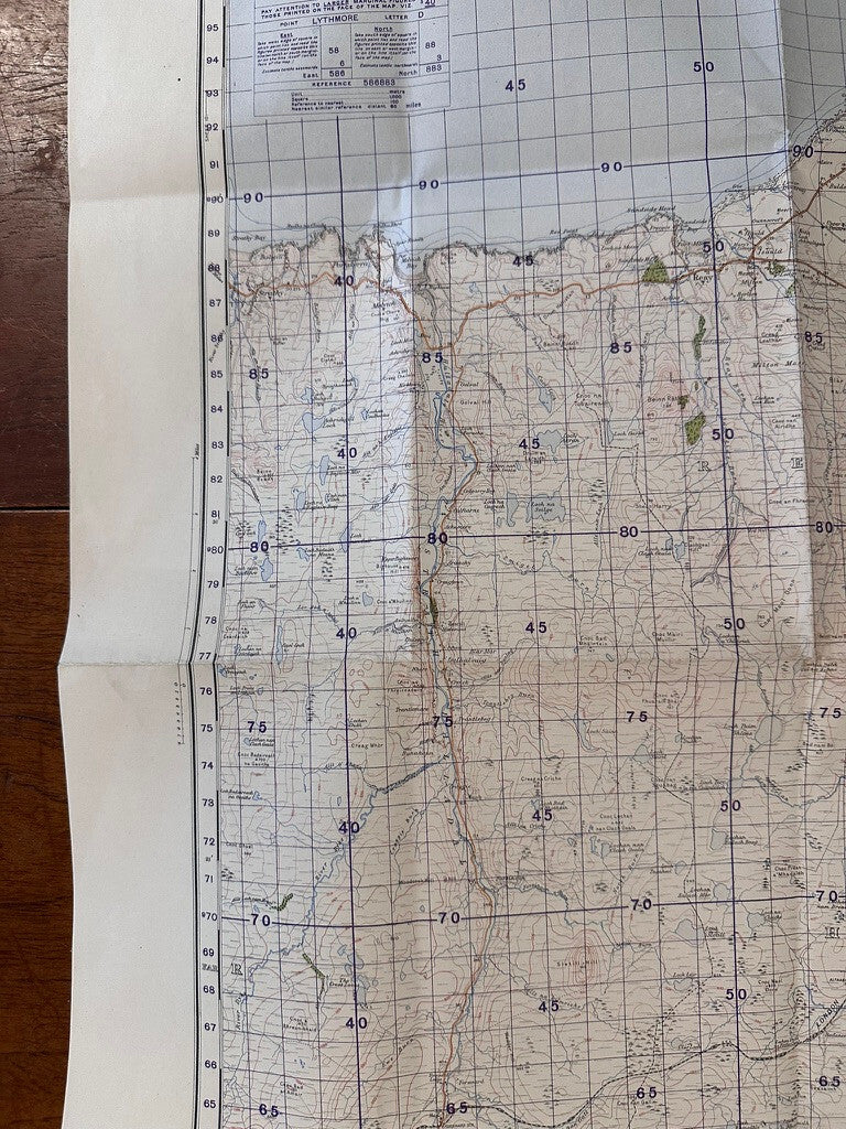 Original WW2 British Army GSGS Map of Scotland - Thurso & Reay - The Militaria Shop