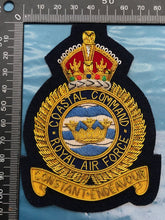 Lade das Bild in den Galerie-Viewer, British RAF Bullion Embroidered Blazer Badge - Royal Air Force Coastal Command
