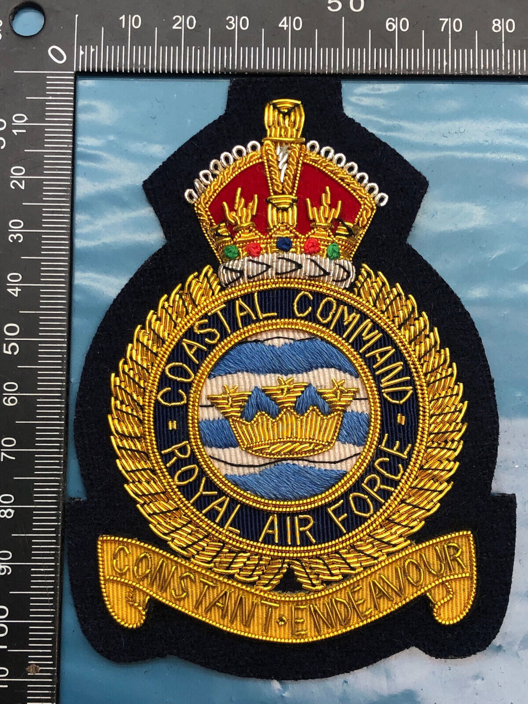 British RAF Bullion Embroidered Blazer Badge - Royal Air Force Coastal Command