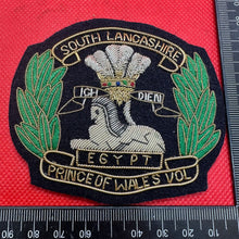 Load image into Gallery viewer, British Army Bullion Embroidered Blazer Badge - South Lancashire Prince of Wales
