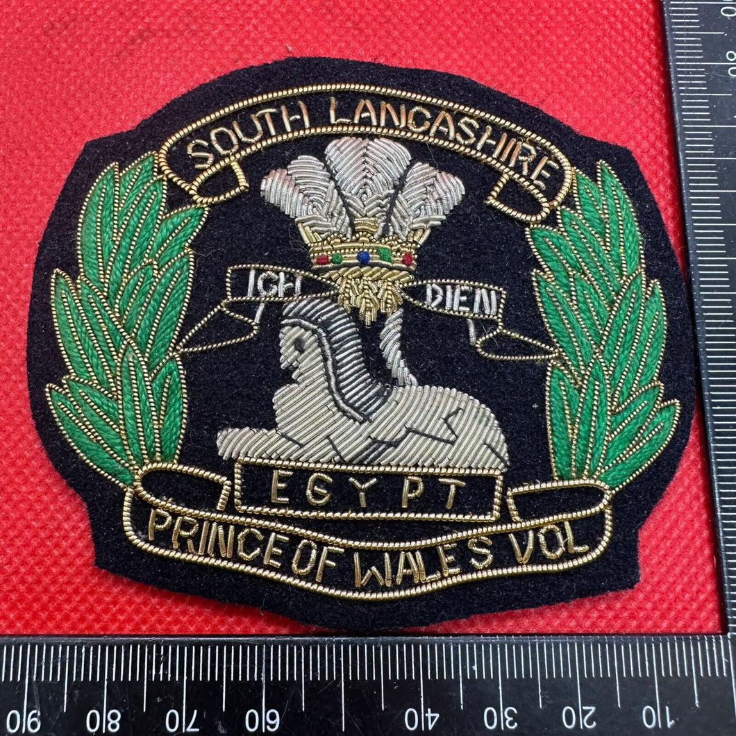 British Army Bullion Embroidered Blazer Badge - South Lancashire Prince of Wales